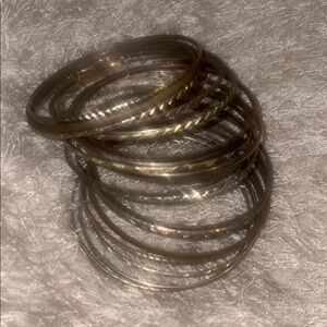 Elegant Metal Bangle Bracelet Set